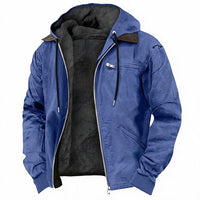 Fleece Lined Hooded Jacket with Full Zip Closure