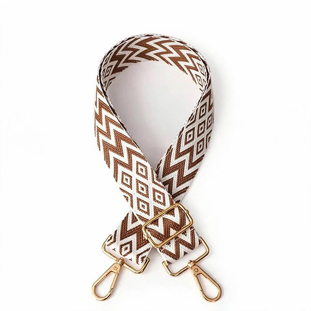 Adjustable Bag Strap with Geometric Patterns