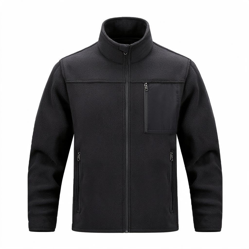 Fleece Jacket Men Full-Zip with Multiple Pockets