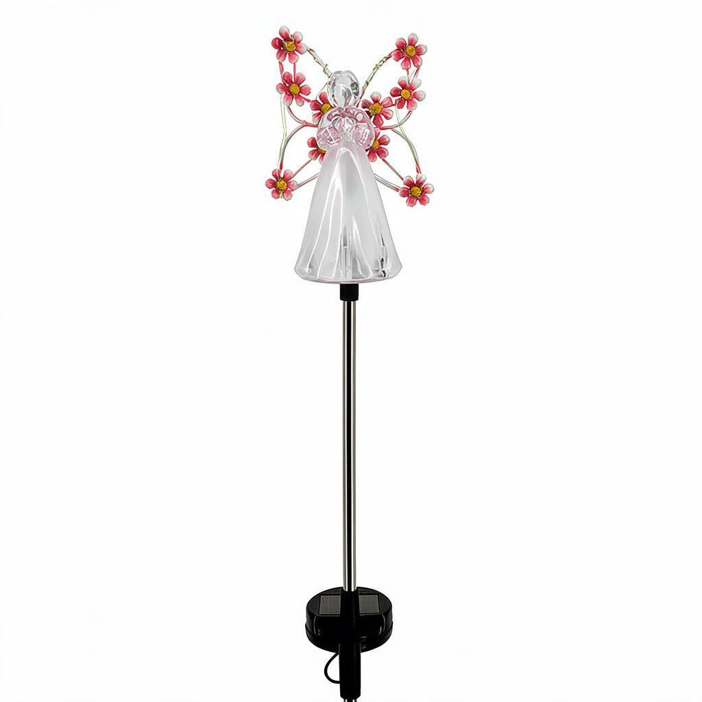 Solar Angel Stake Light with Purple LED Wings