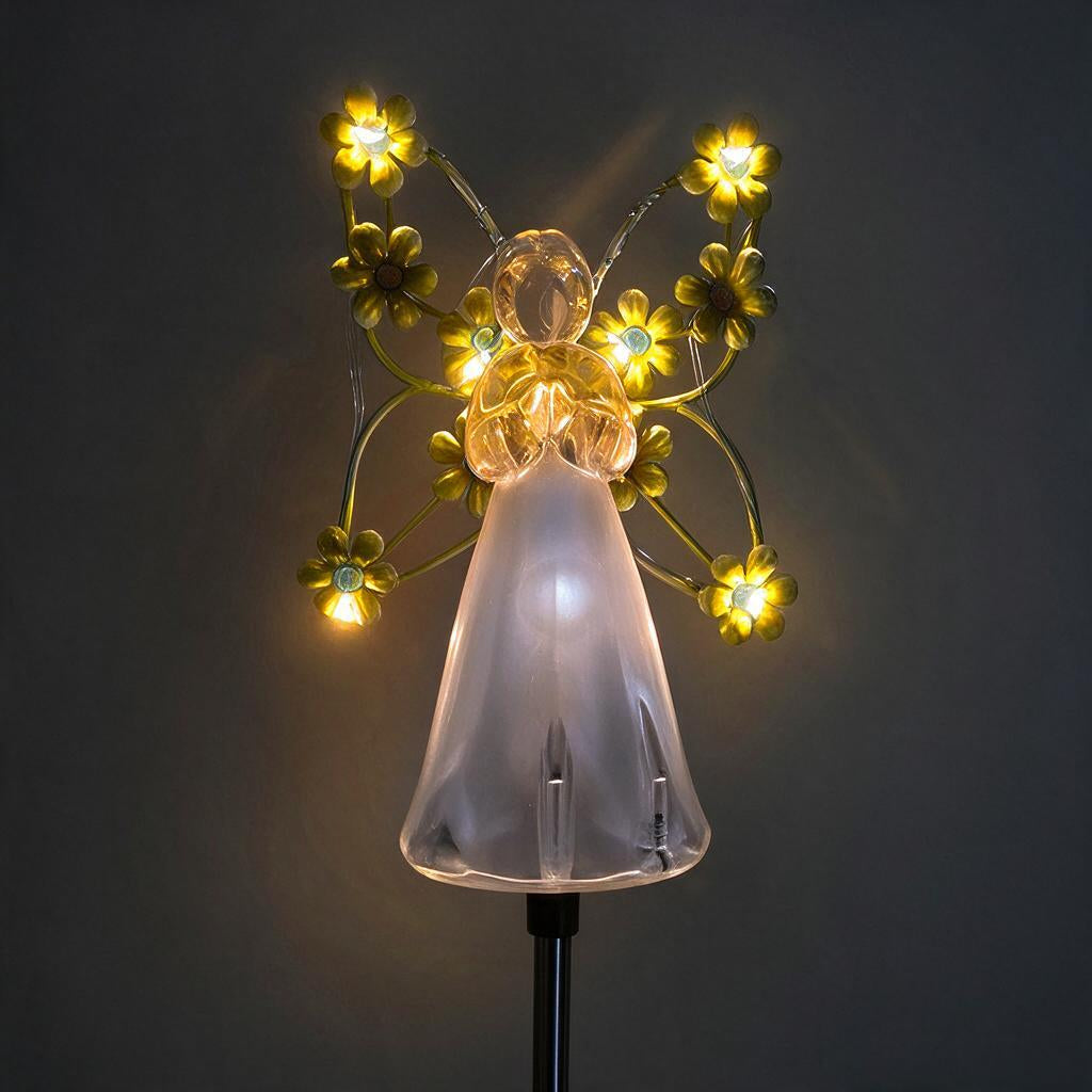 Solar Angel Stake Light with Purple LED Wings