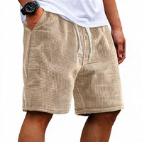 Men's Waffle Shorts with Drawstring and Cargo Pocket