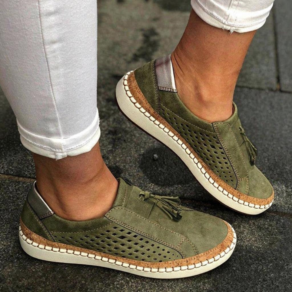 Slip-On Orthopedic Shoes with Perforated Design and Arch Support
