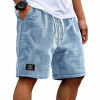 Men's Waffle Shorts with Drawstring and Cargo Pocket