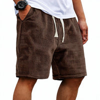 Men's Waffle Shorts with Drawstring and Cargo Pocket