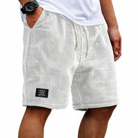 Men's Waffle Shorts with Drawstring and Cargo Pocket