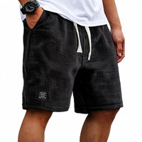 Men's Waffle Shorts with Drawstring and Cargo Pocket