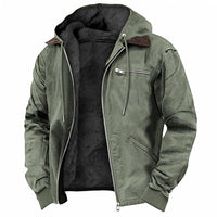 Fleece Lined Hooded Jacket with Full Zip Closure