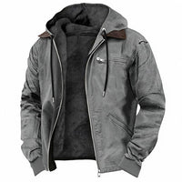 Fleece Lined Hooded Jacket with Full Zip Closure