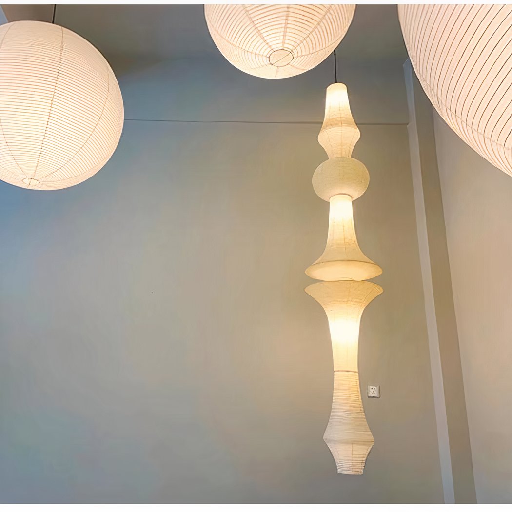 Grande suspension blanche en papier japonais