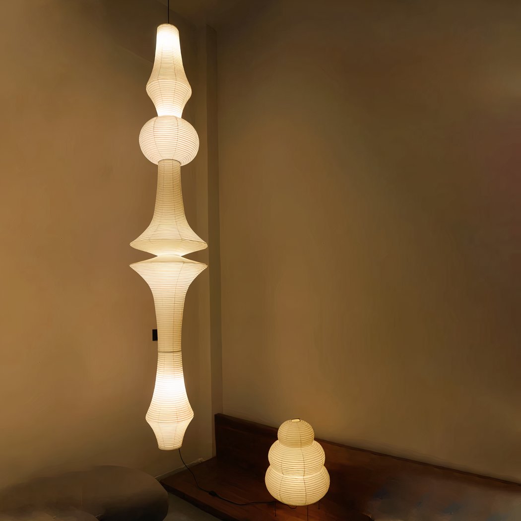 Grande suspension blanche en papier japonais