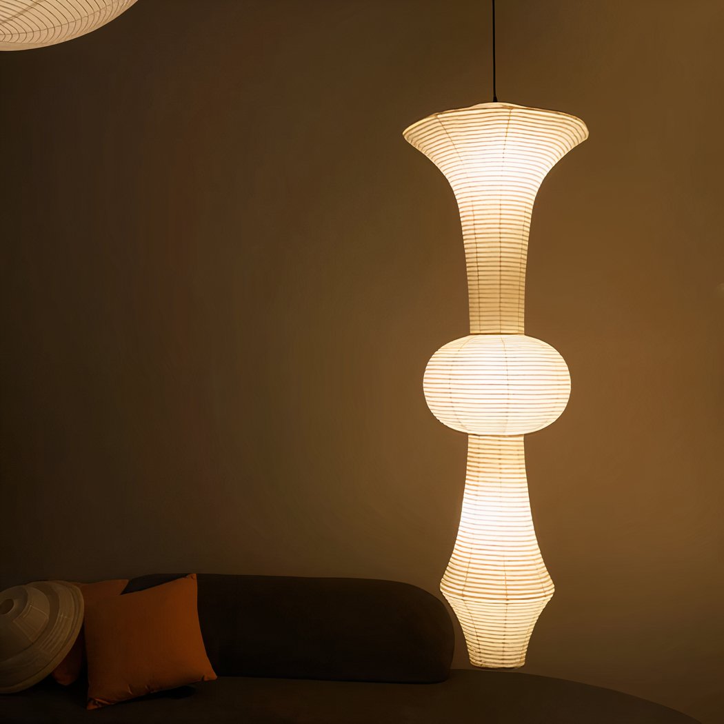 Grande suspension blanche en papier japonais