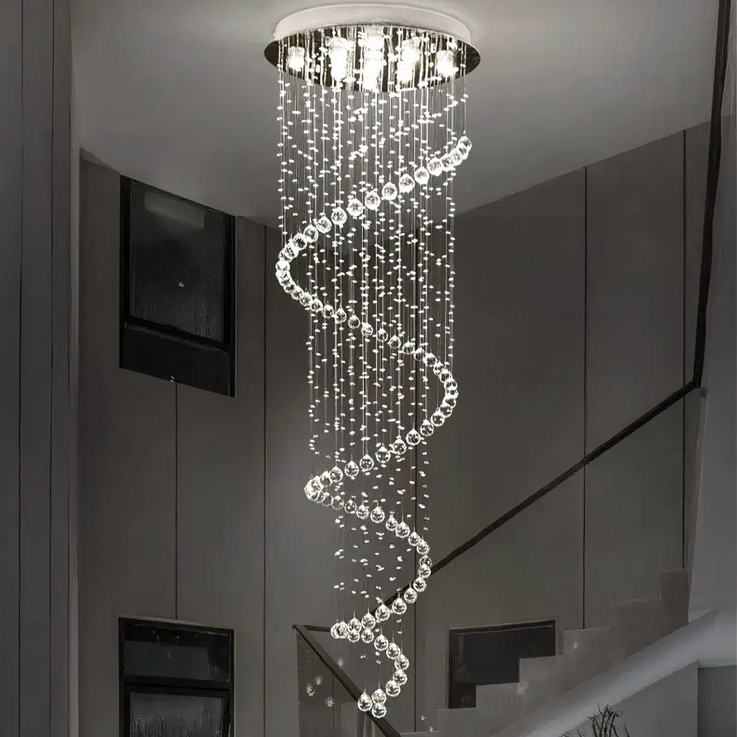 Lustre plafonnier effet spirale de gouttes d'eau