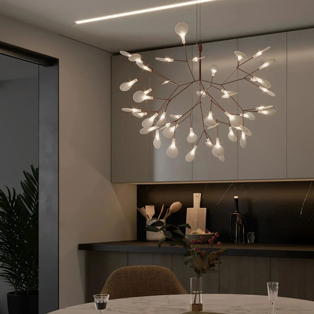 Lustre suspension moderne à LED original en forme d'arbre