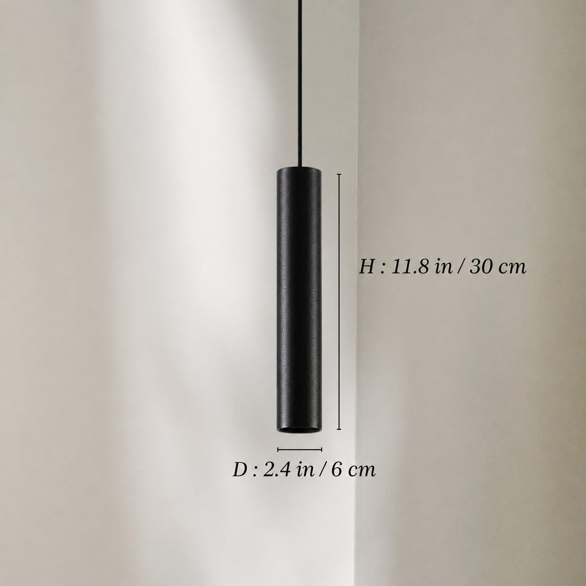 Suspension tube noire longue