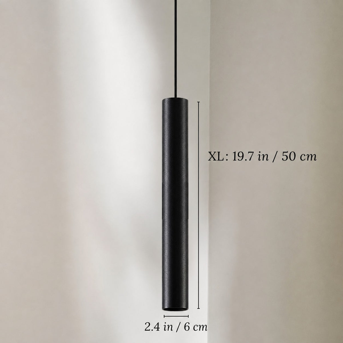Suspension tube noire longue