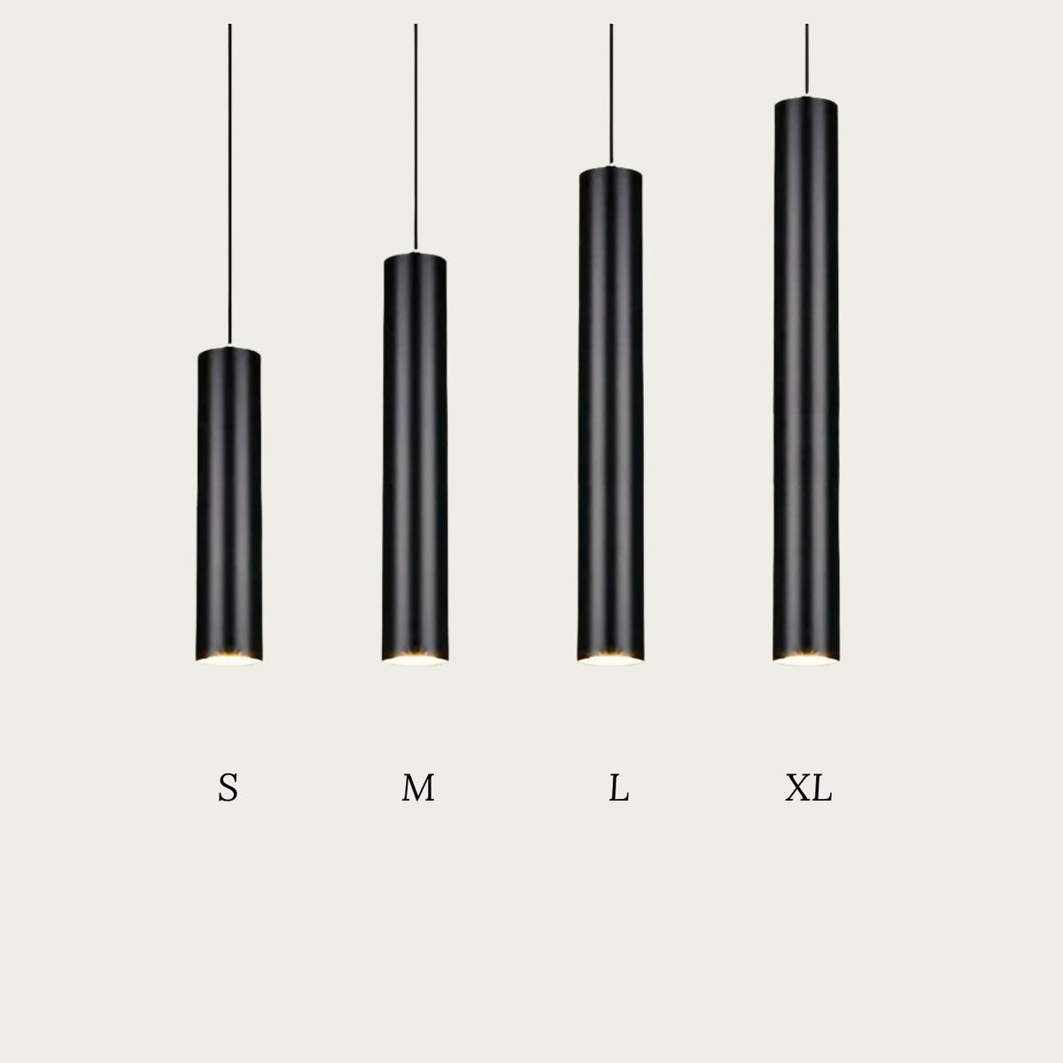 Suspension tube noire longue