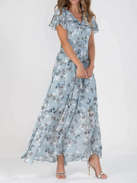 Lilia | Elegant Floral Short Sleeve Dress