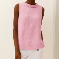 Harlow | Casual Sleeveless Roll Collar Top