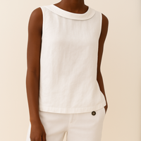 Harlow | Casual Sleeveless Roll Collar Top