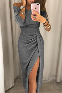 Riley | Sophisticated Flattering Neckline Drape Dress