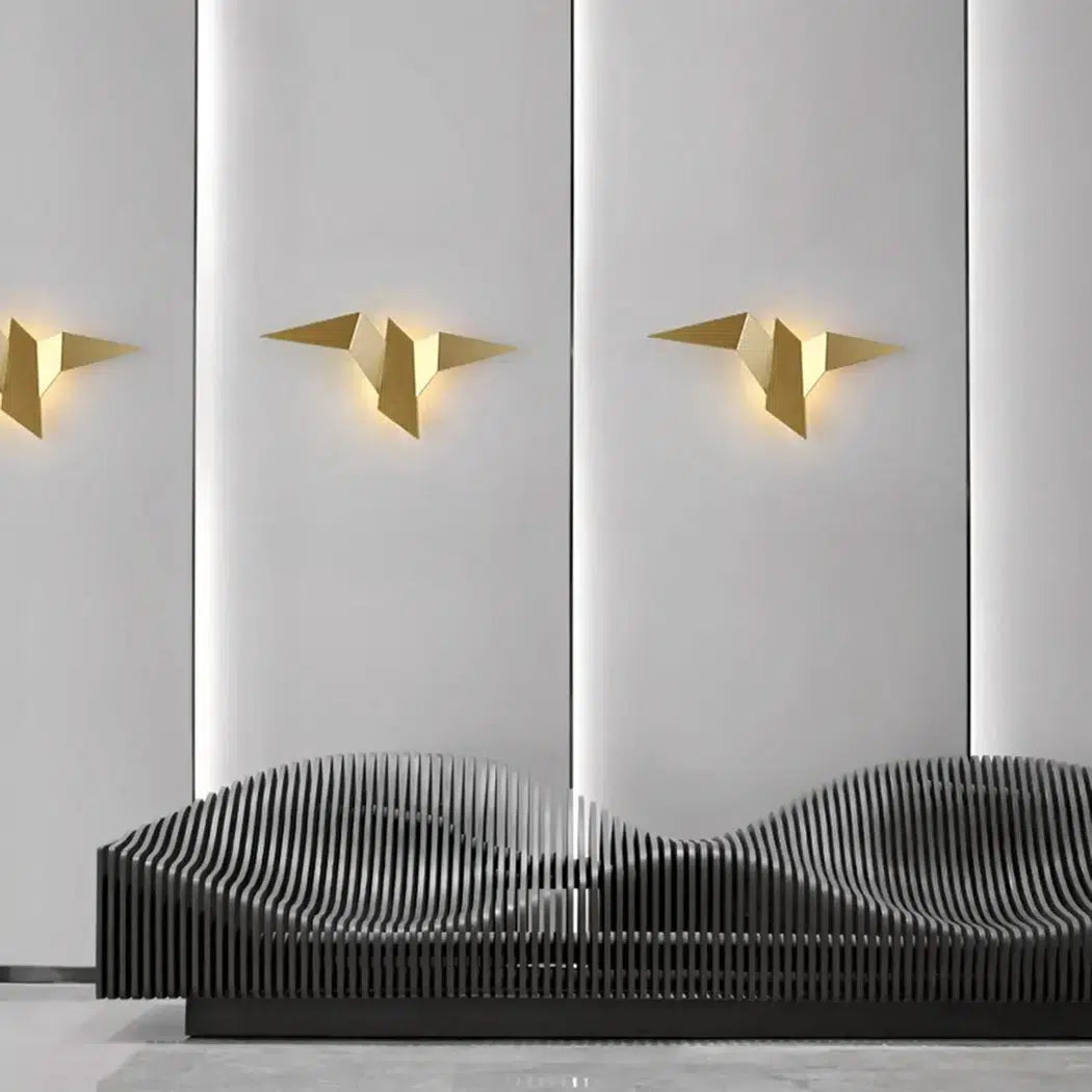 Applique murale LED en forme d'oiseau volant effet origami