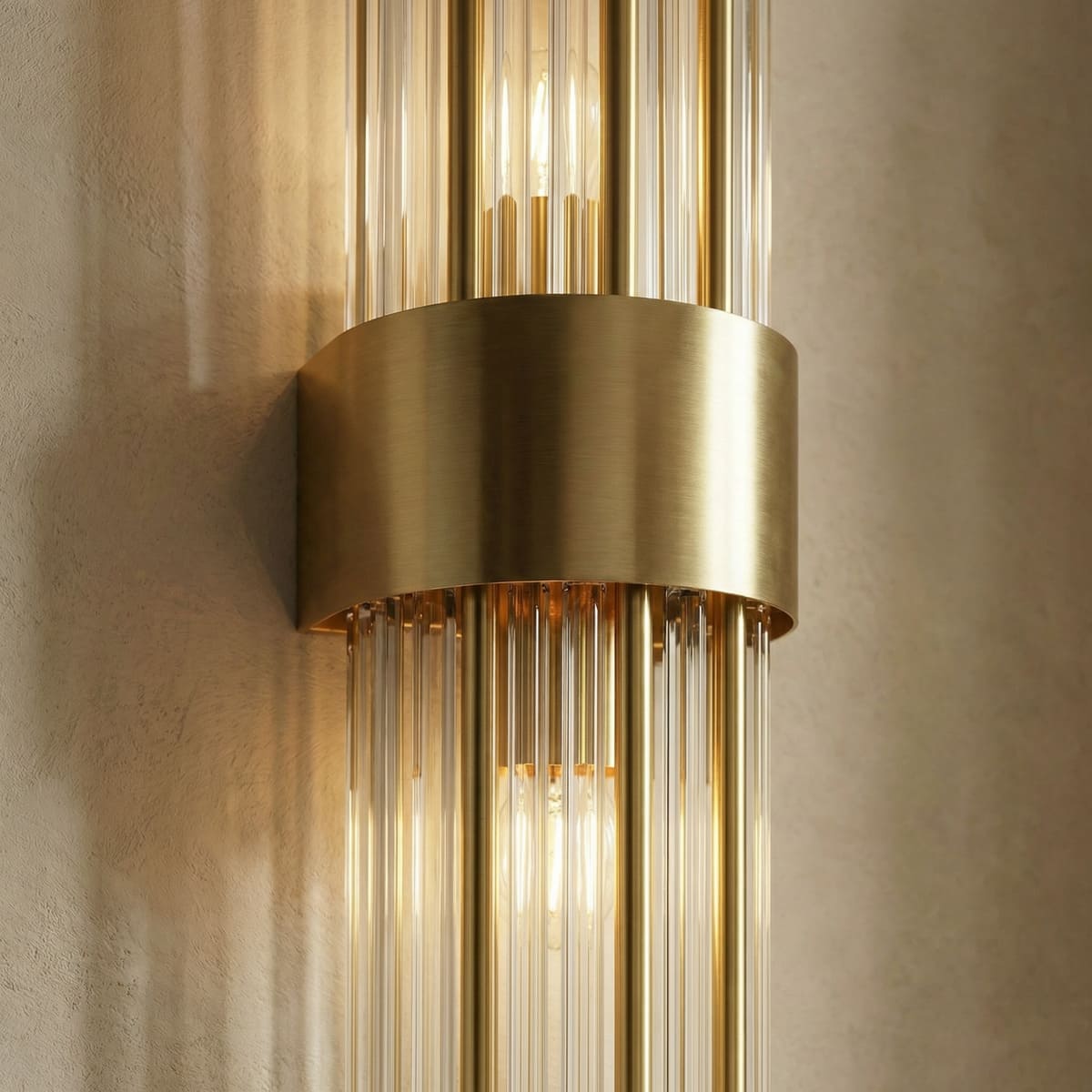 Applique dorée art déco : métal et verre, taille S ou M