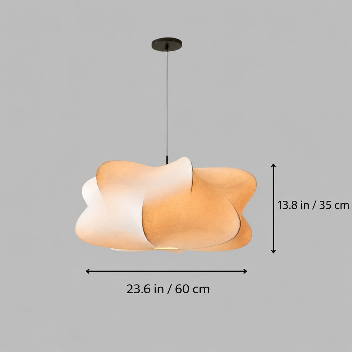 Suspension style japandi en fibre naturelle