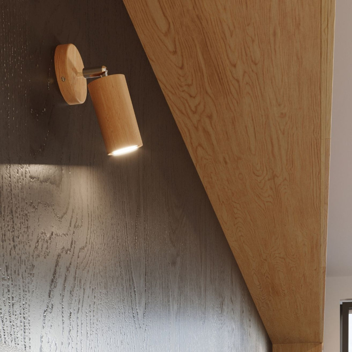 Applique murale spot orientable en bois naturel