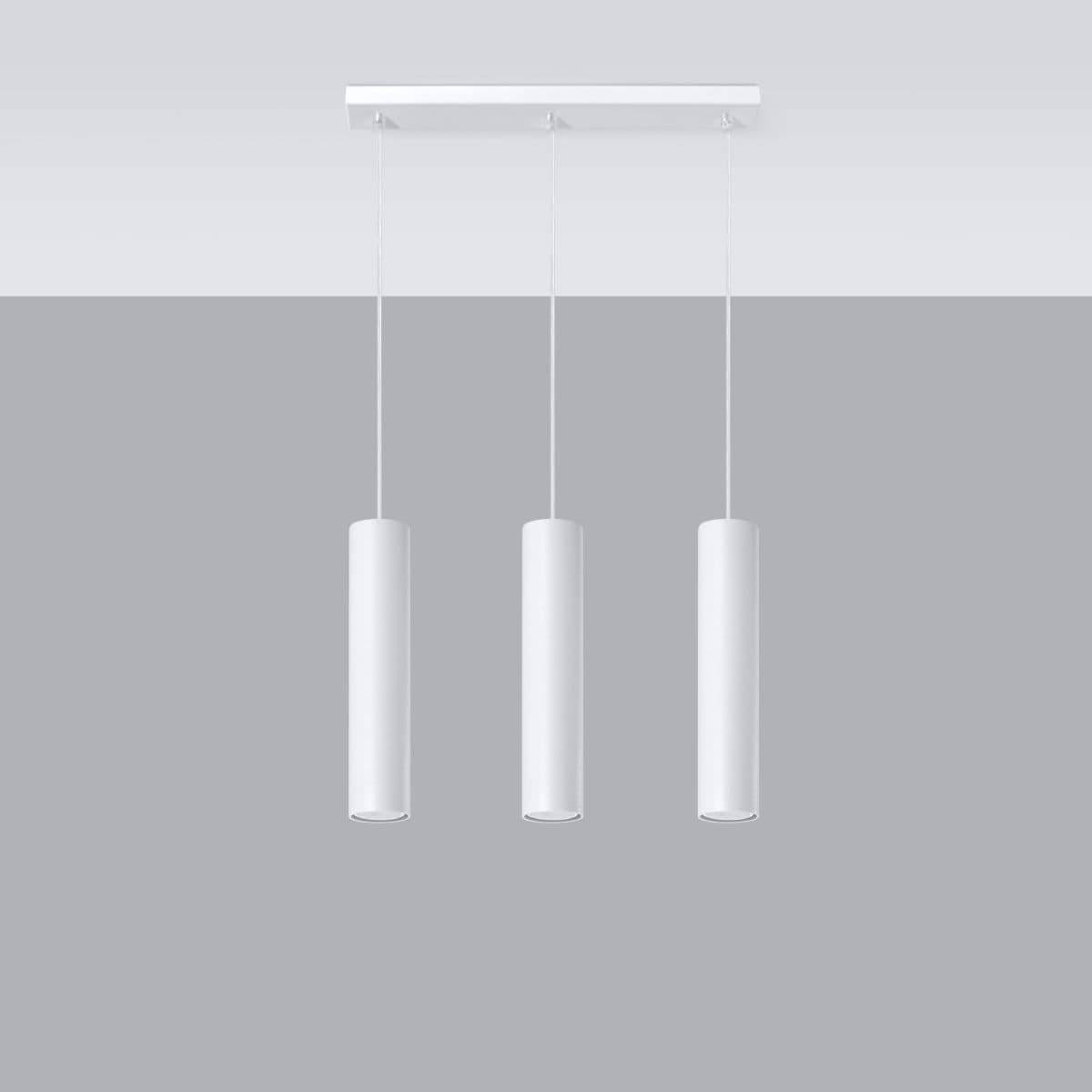Suspension acier noir ou blanc abat-jour cylindrique