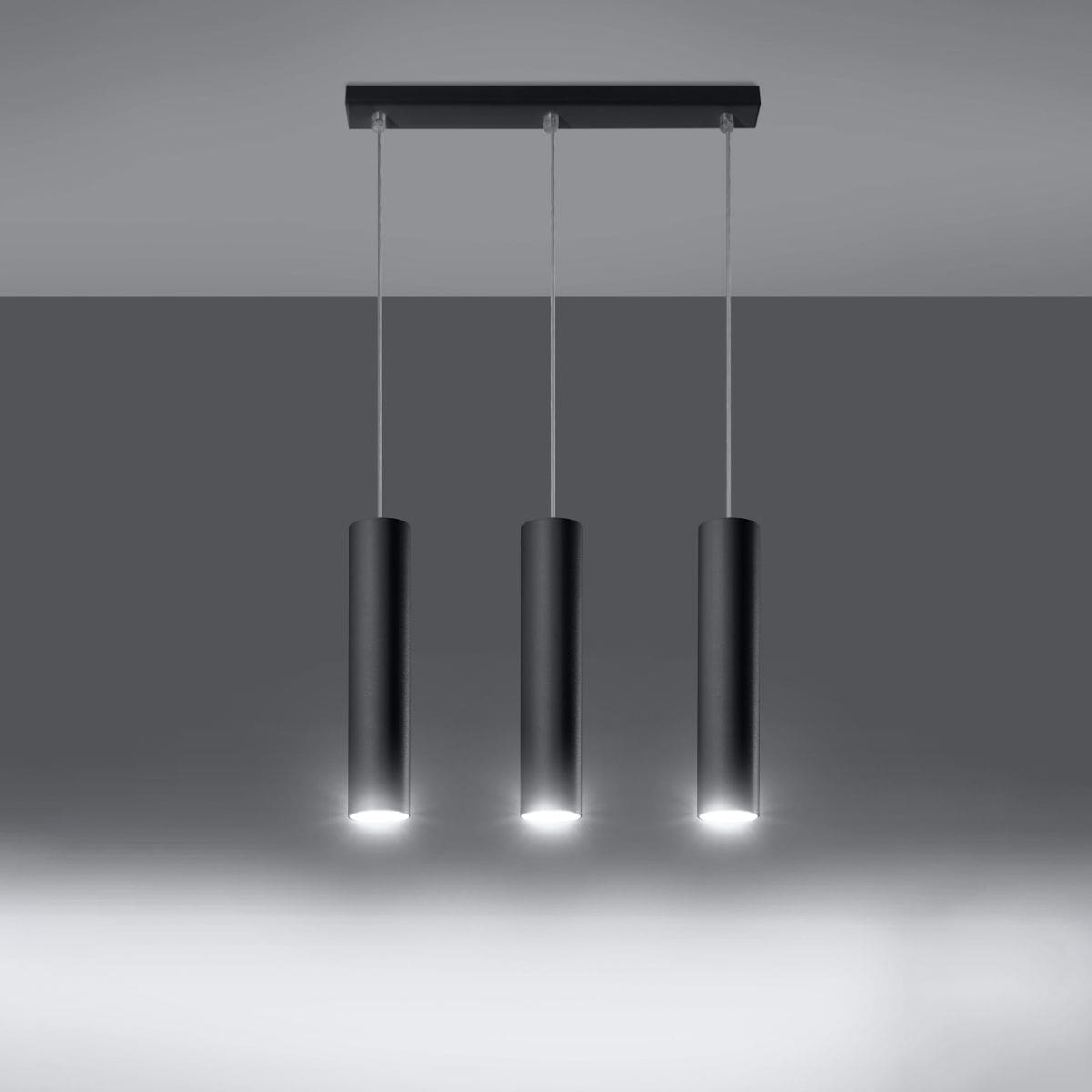 Suspension acier noir ou blanc abat-jour cylindrique