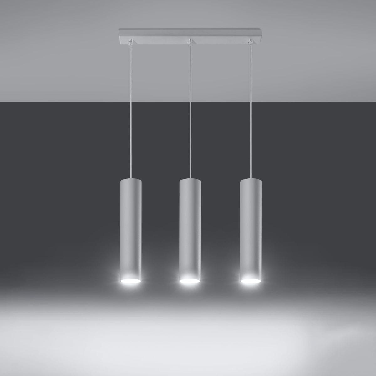 Suspension acier noir ou blanc abat-jour cylindrique