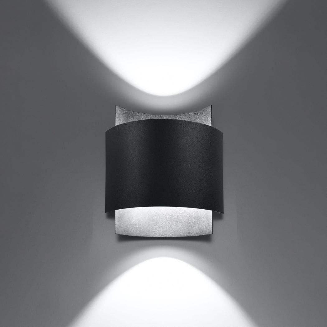 Applique murale acier blanc ou noir double éclairage