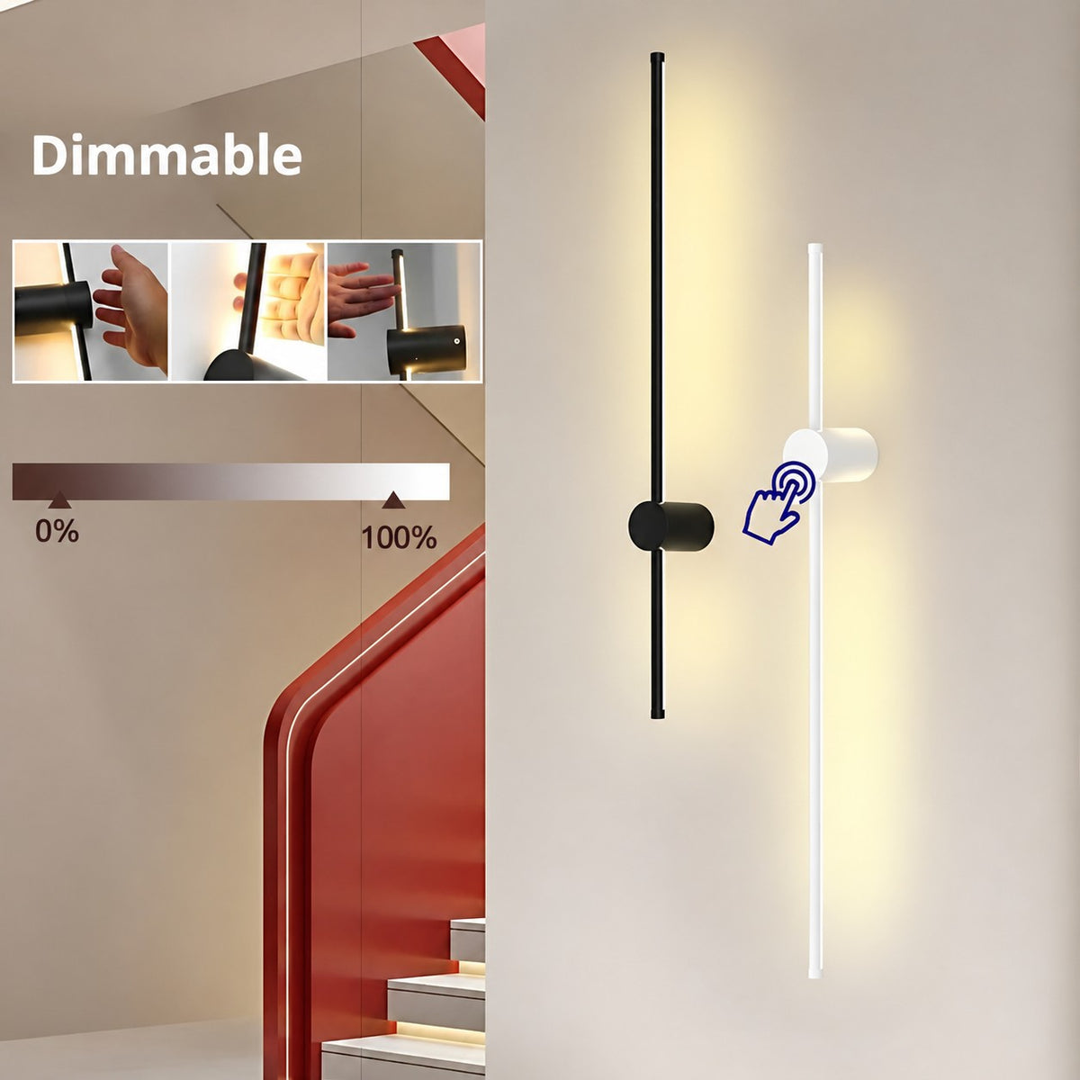 Applique murale LED tube lumineux