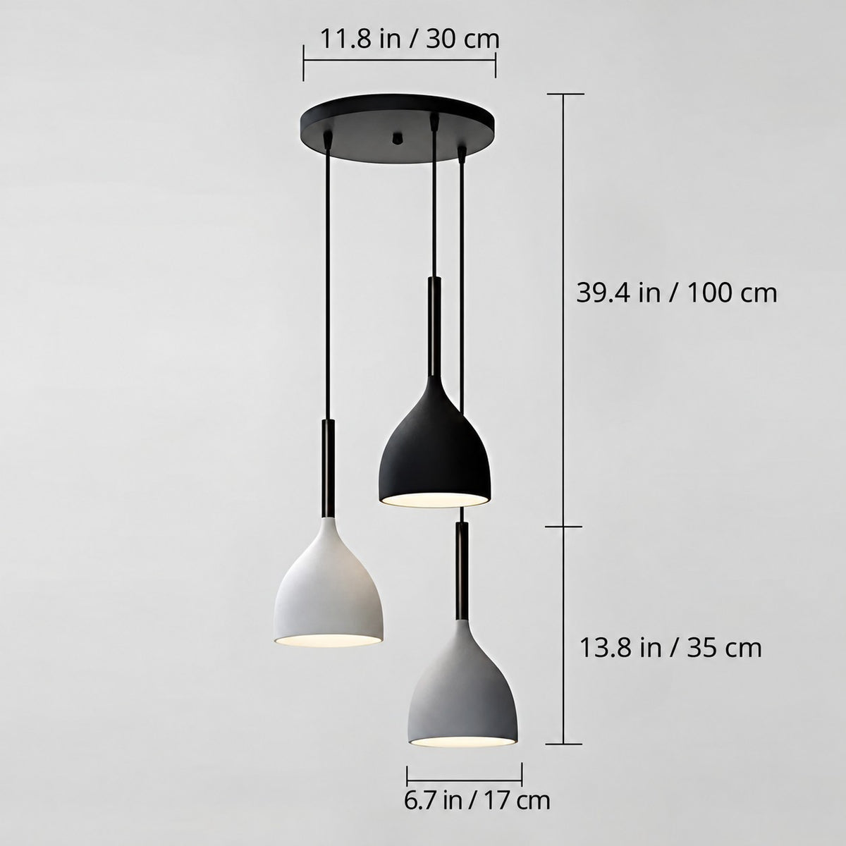 Lustre 3 suspensions colorées