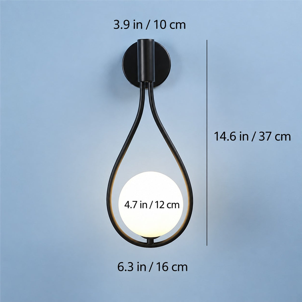 Applique murale design globe suspendu style goutte d'eau