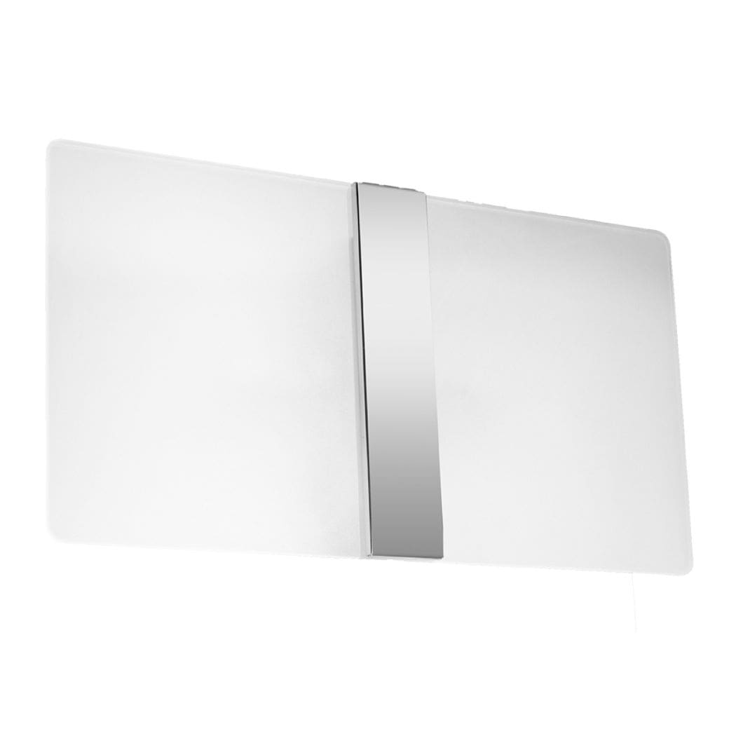 Applique murale rectangulaire en verre et acier chromé