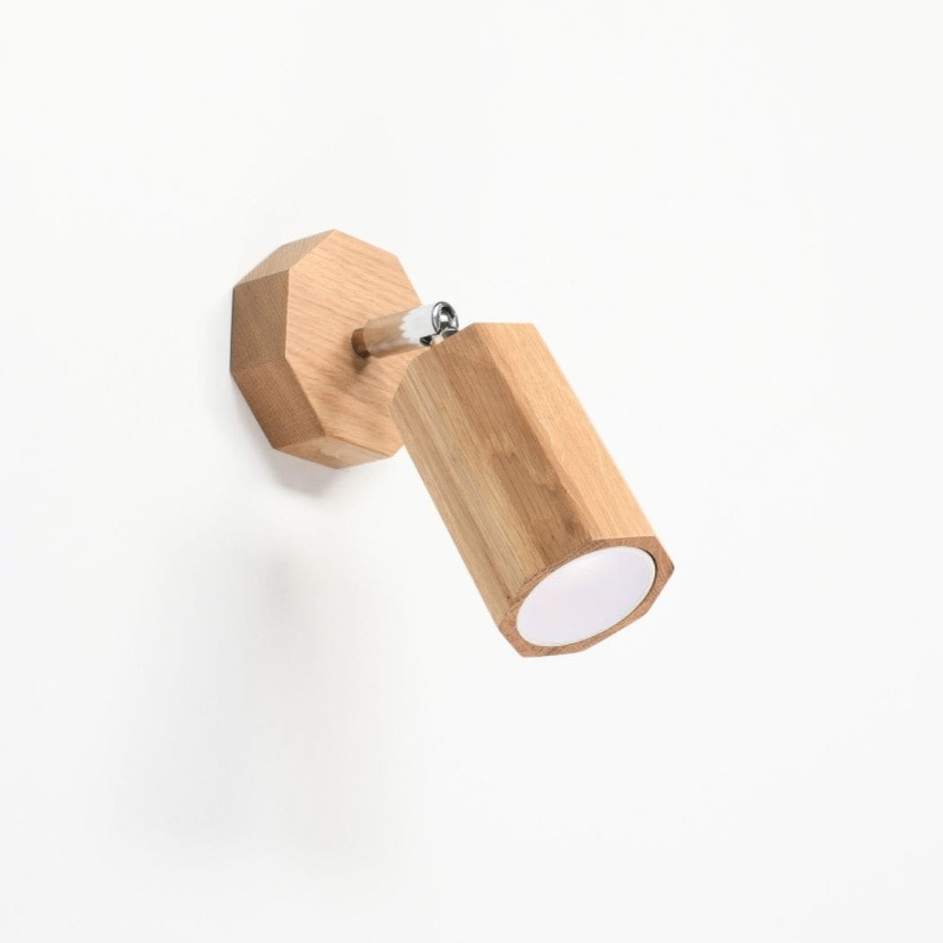 Applique murale spot en bois naturel de chêne