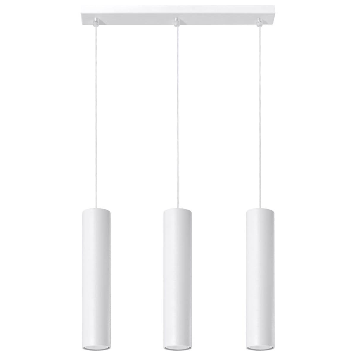 Suspension acier noir ou blanc abat-jour cylindrique