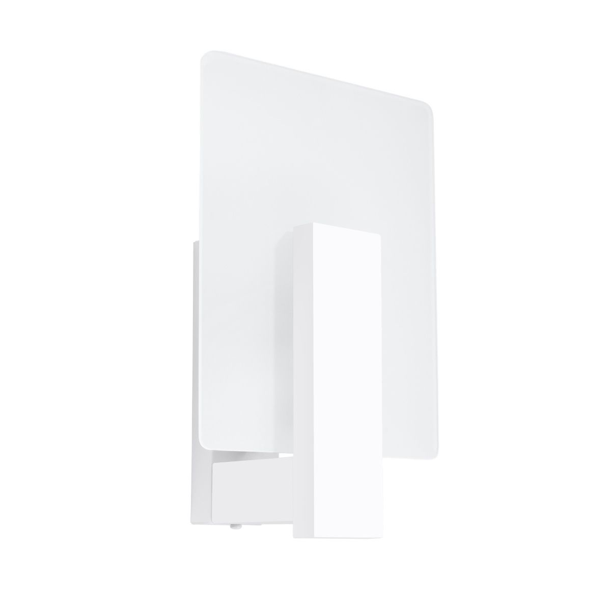 Applique murale design en bois et verre blanc mat