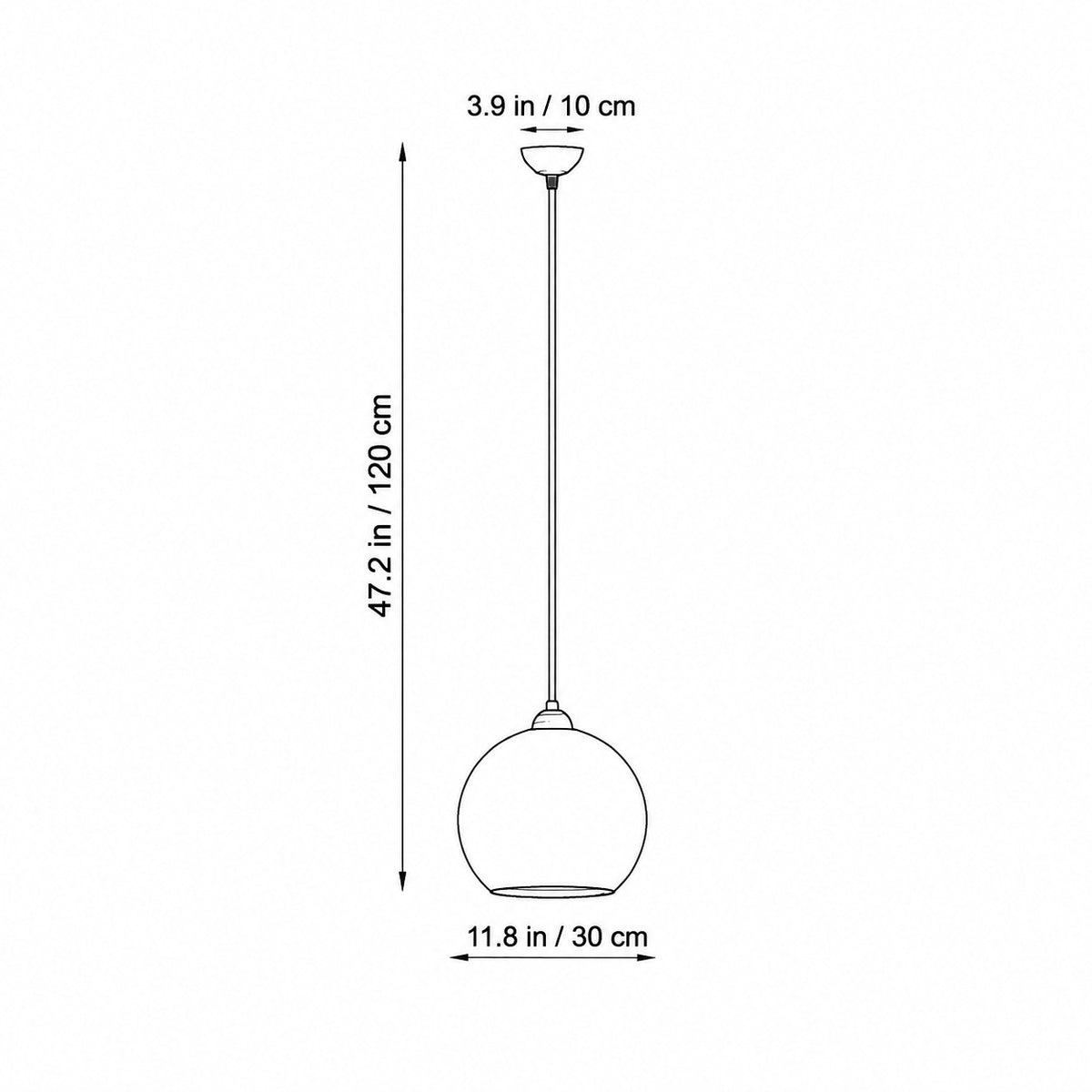 Suspension globe en verre design en plusieurs coloris
