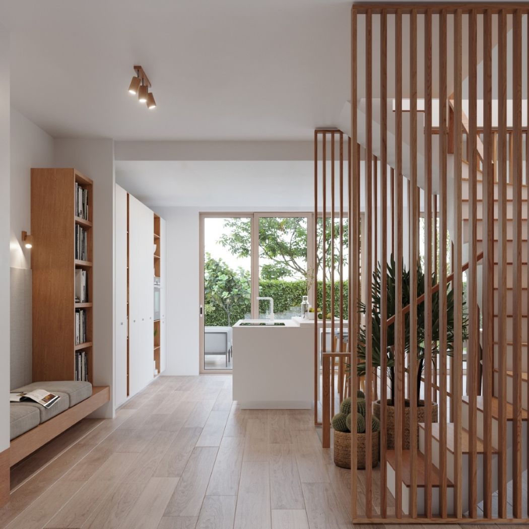 Lustre plafonnier bois naturel spots orientables