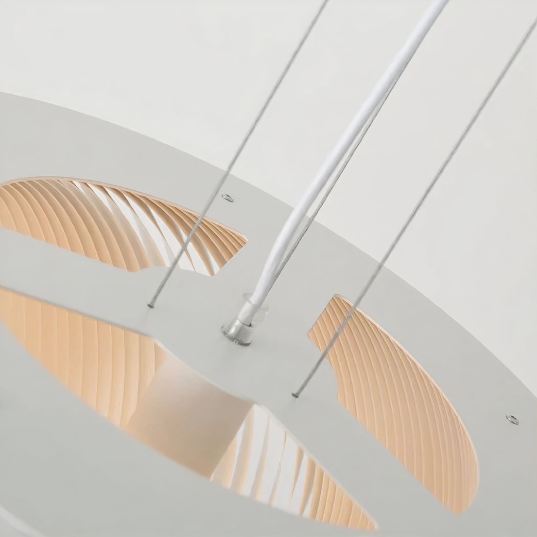 Lustre suspendu Japandi blanc en parchemin plissé