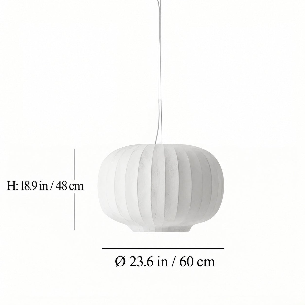 Suspension Japandi design doux en soie blanche