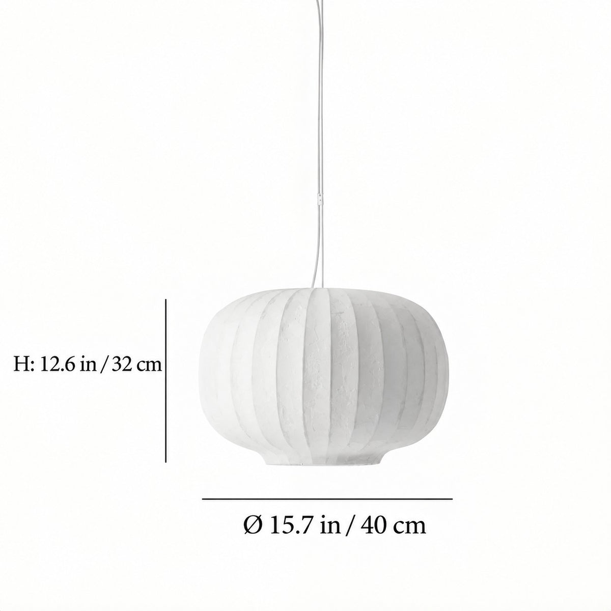 Suspension Japandi design doux en soie blanche