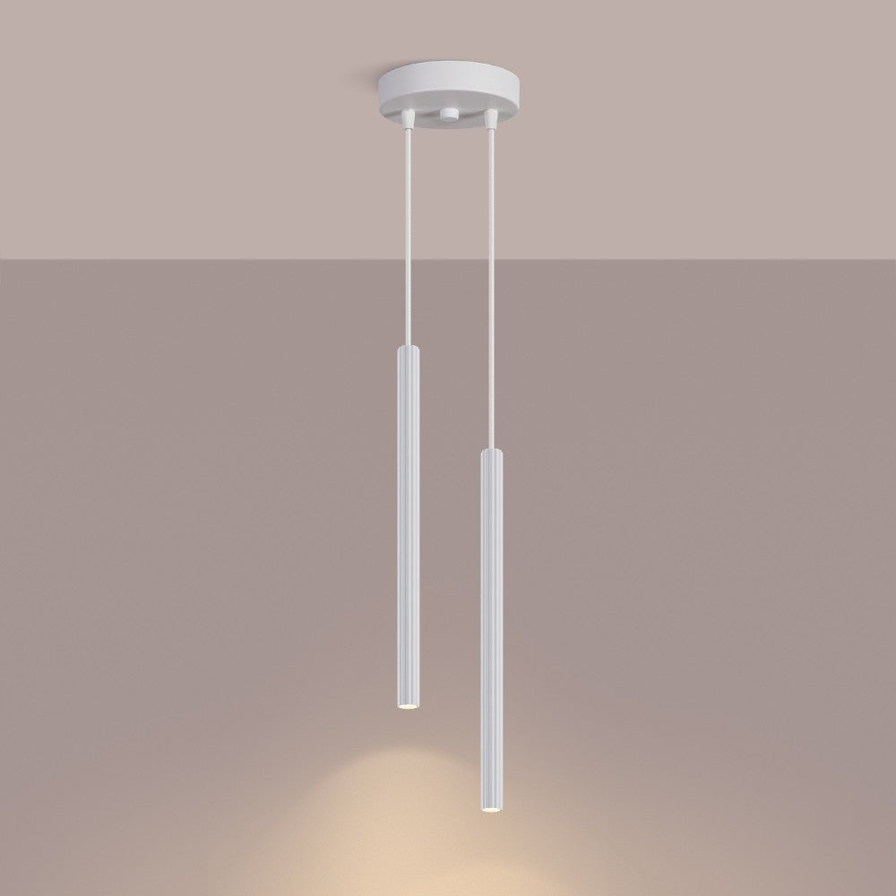 Suspension moderne en métal à tubes verticaux épurés