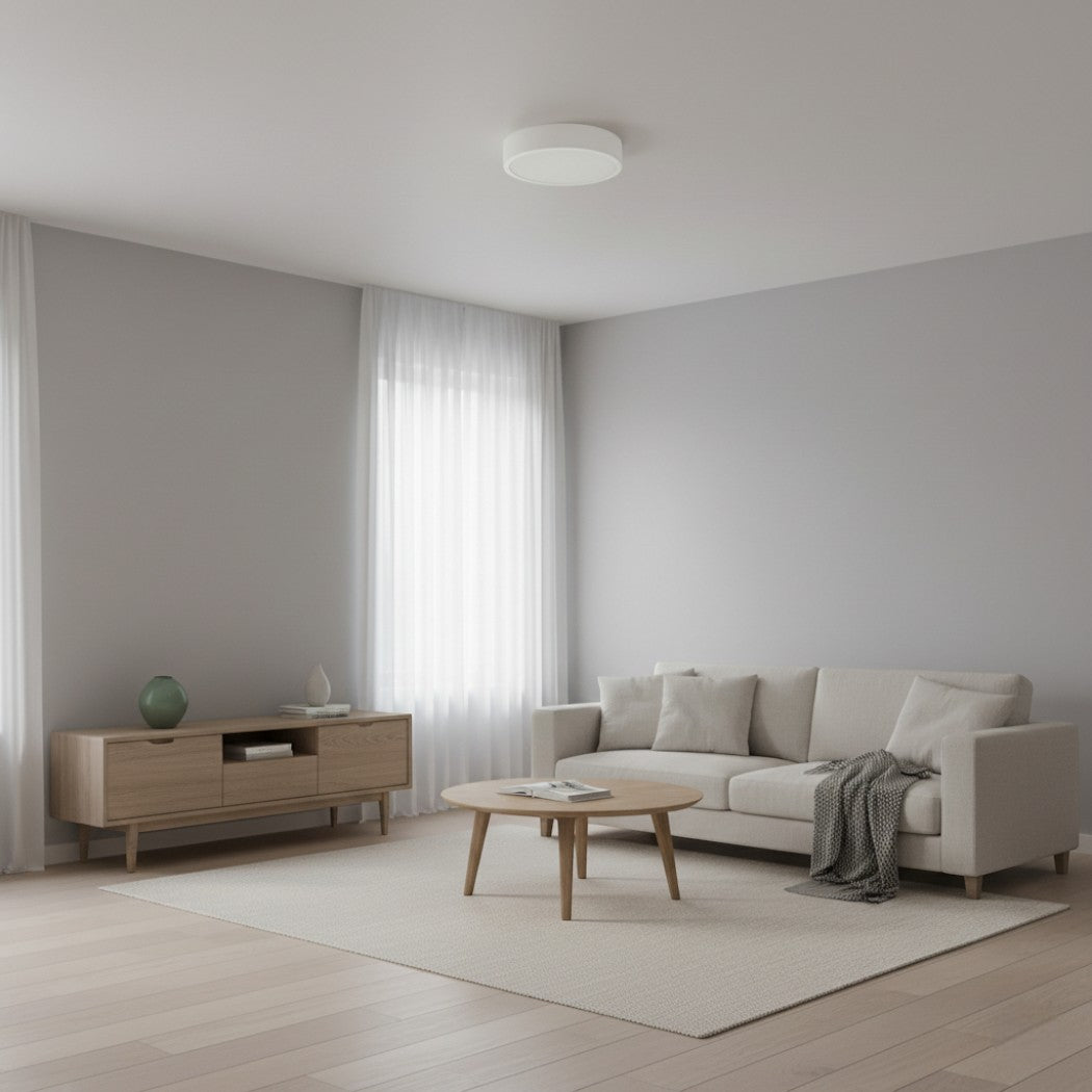 Lustre plafonnier LED design blanc