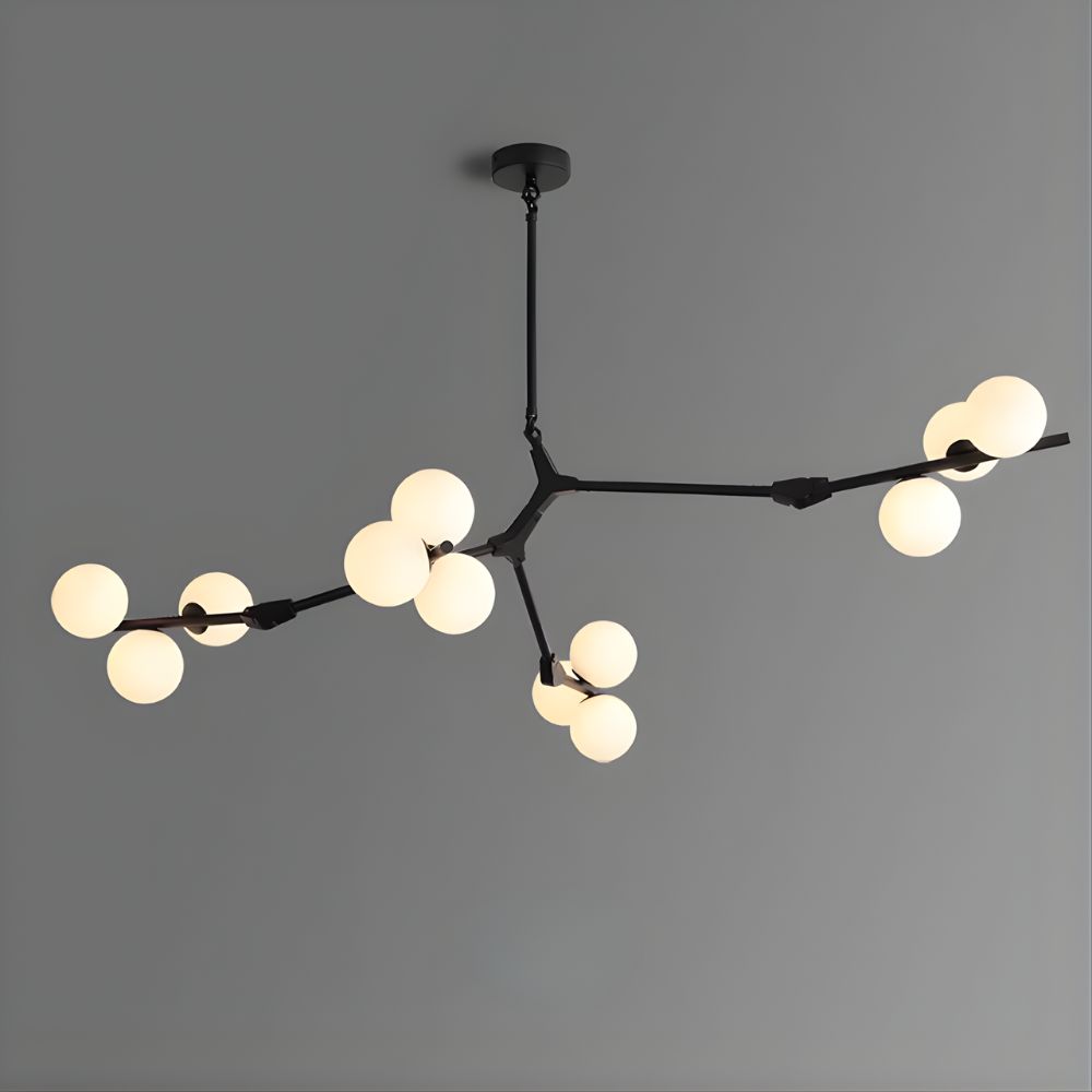 Lustre branche avec boules en verre moderne