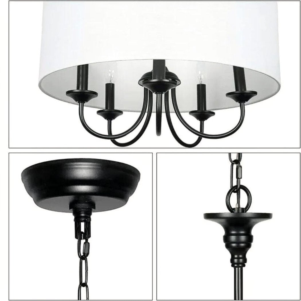 Lustre chandelier en fer forgé style vintage