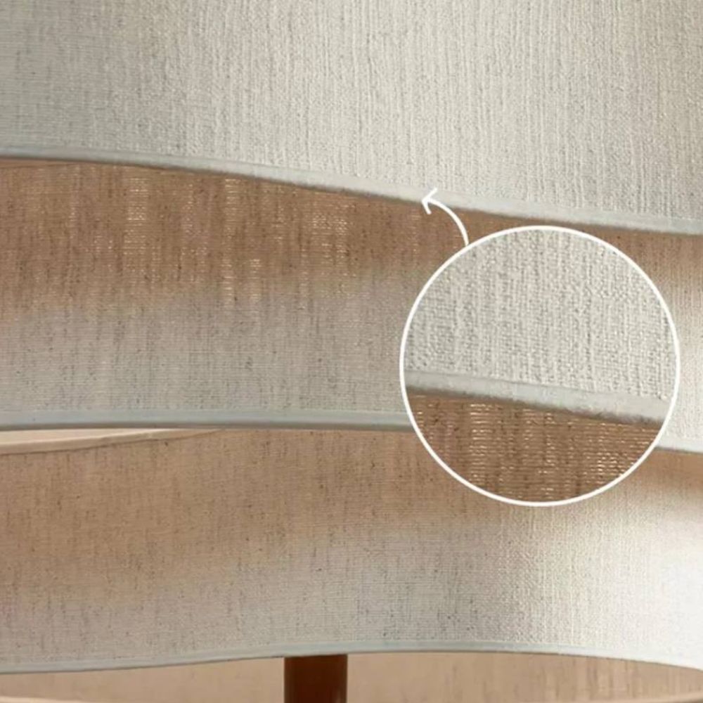 Lustre japonais suspendu en tissu beige